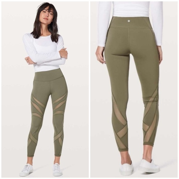 LULULEMON Wunder Under Tech Mesh Leggings - Picture 1 of 5
